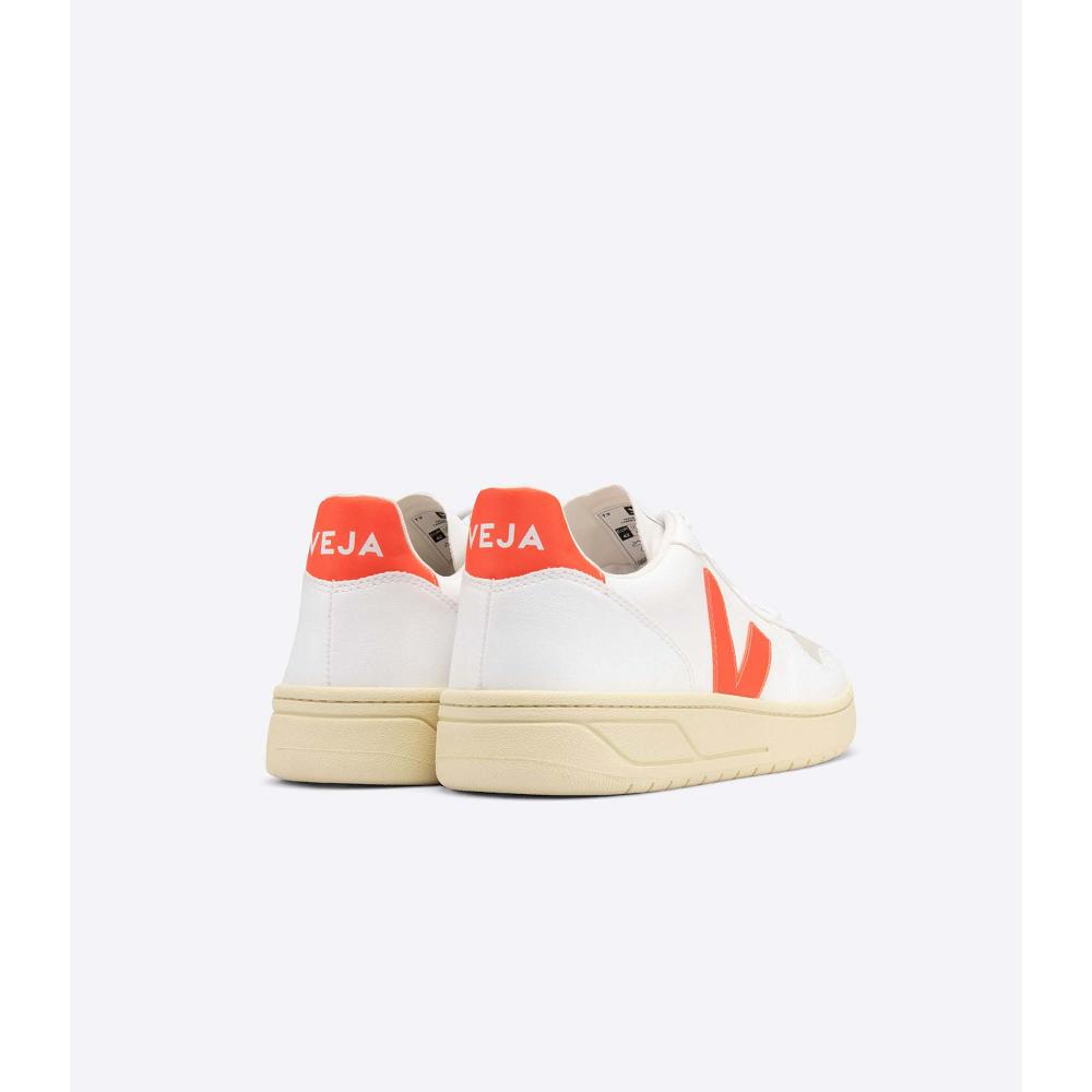 Veja V-10 CWL Men's Shoes White/Orange | NZ 280LIS